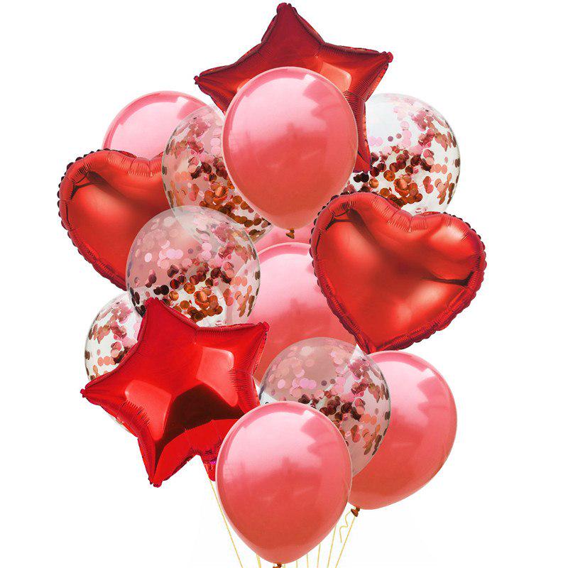 Red Foil Balloon Set of 14pcs