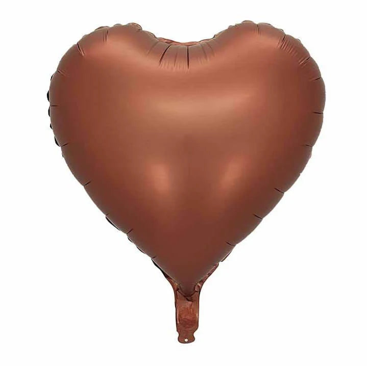 Pastel Brown Heart Shape Foil Balloon