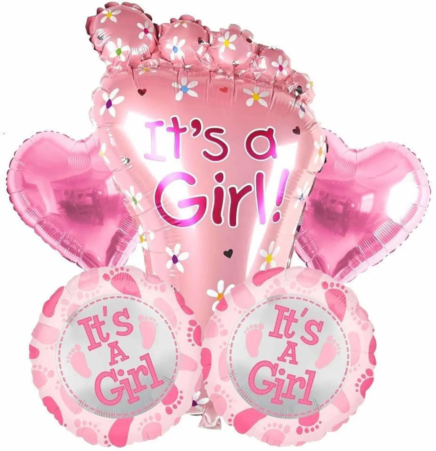 Its A Girl- Foot Theme Foil Balloon Set of 5pcs