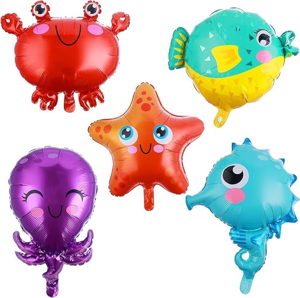Under the Sea Theme Foil Balloons Set of 5pcs