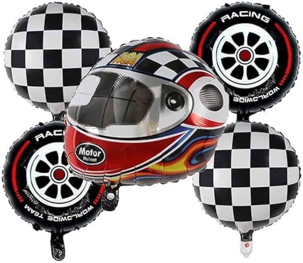Helmet Theme Foil Balloon Set of 5pcs