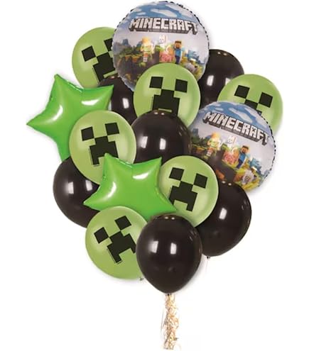 Minecraft Theme Foil Balloon Set of 16pcs
