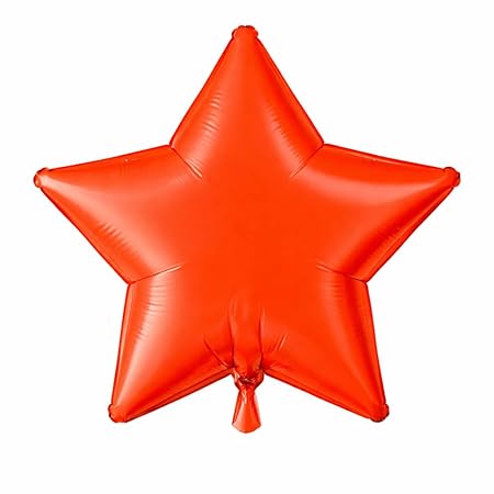 Neon Orange Matt Star Shape Foil Balloon