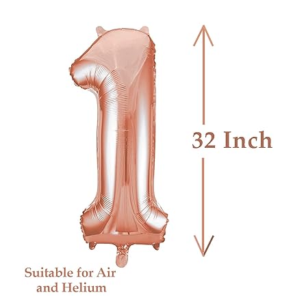 Rose Gold Number Foil Balloon - 32 Inch