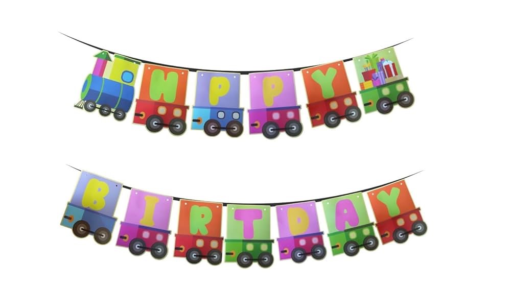 Train Birthday Banner