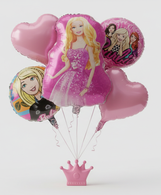 Barbie Theme Foil Balloon Set of 5pcs
