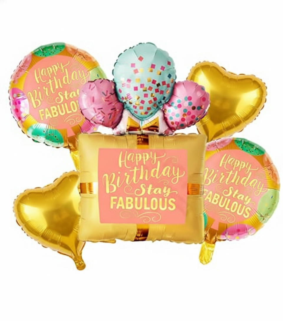 Happy Birthday Foil Balloon Set of 5pcs