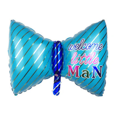 Welcome Little Man Bow Foil Balloon