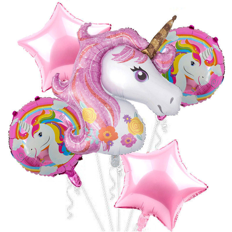 Unicorn Foil Balloons Set of 5