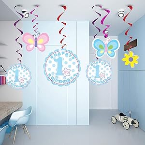 1st Birthday Swirl Decoration- Boy