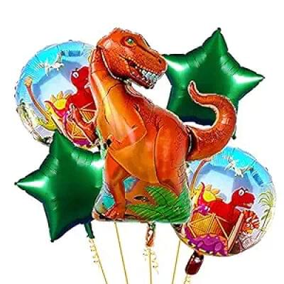 T-Rex Dinosaur Foil Balloons Set of 5pcs