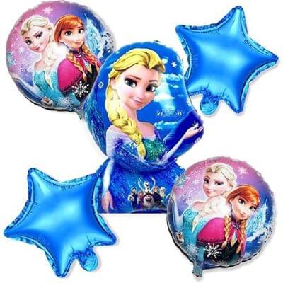 Frozen and Stars Foil Balloon Set of 5 pcs