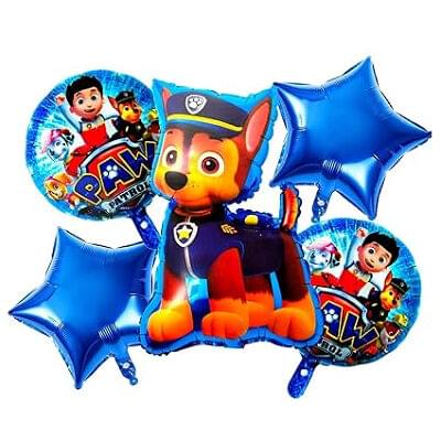 Paw Petrol and Stars Foil Balloon Set of 5pcs