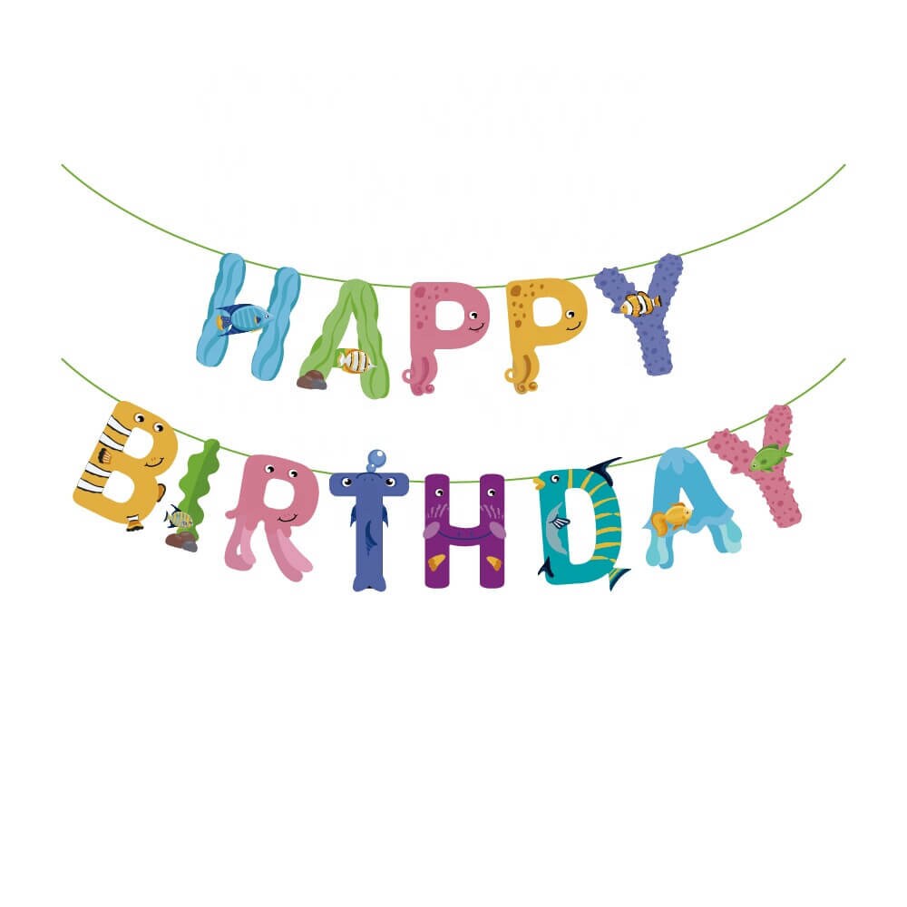 Underwater Theme Birthday Banner