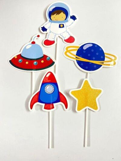 Space Theme Cake Tpppers Set of 5