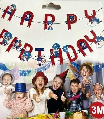 Captain America Happy Birthday Banner