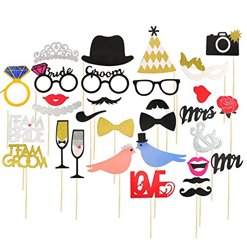 Bride & Groom to be Photo Booth Props Set of 31 Props