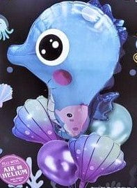 Seahorse Foil Balloons Set of 5