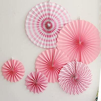 Paper Fans - Light Pink Set of 6