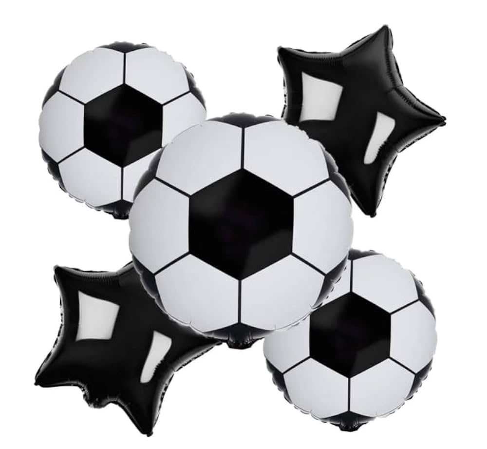 Football and Stars Foil Balloon Set of 5 pcs