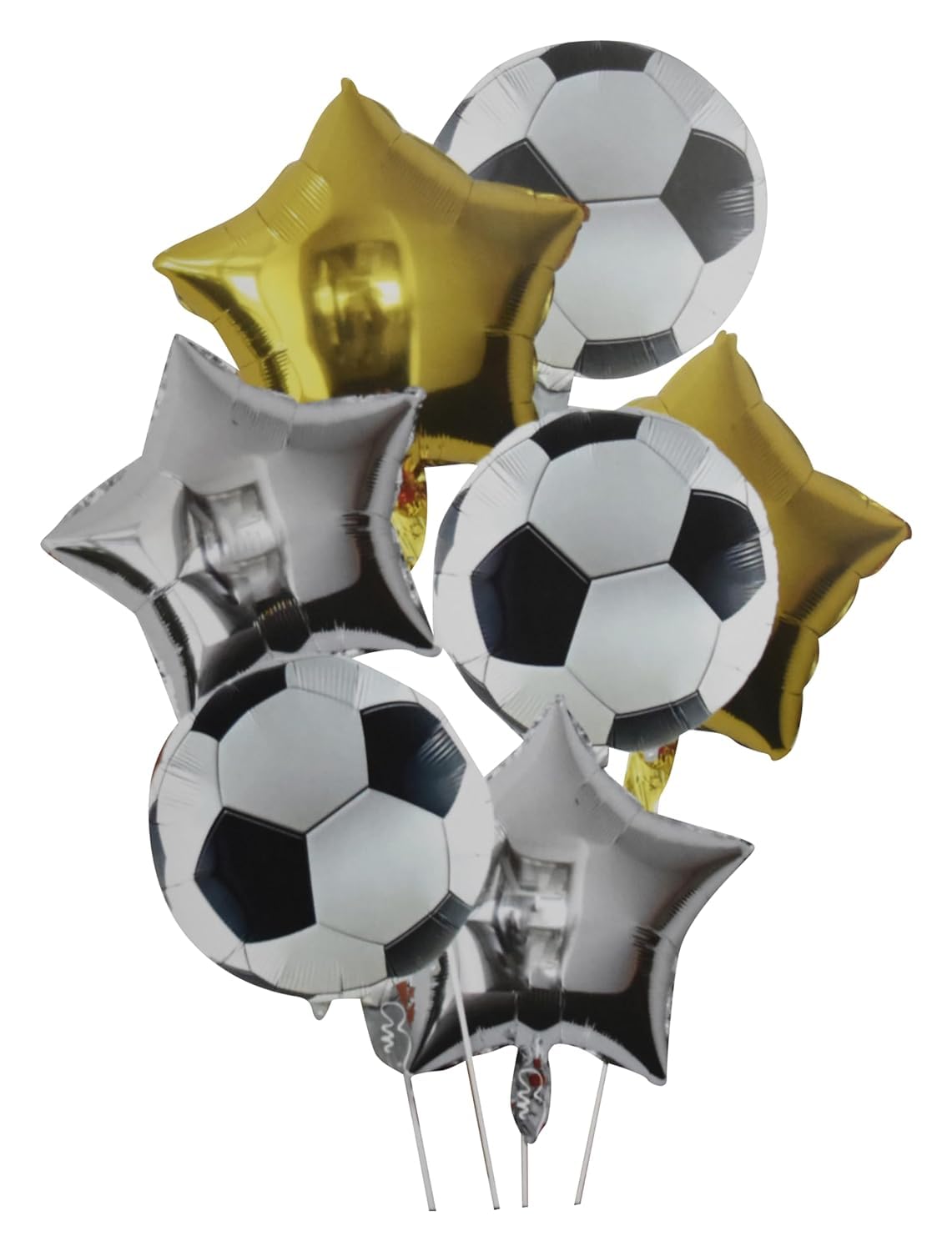 Football and Stars Foil Balloon Set of 7 pcs