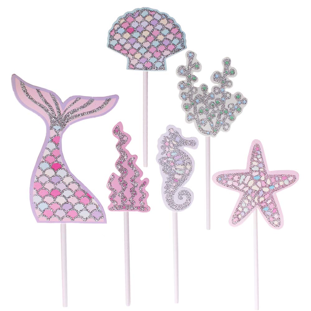 Mermaid Cake Toppers Set of 6