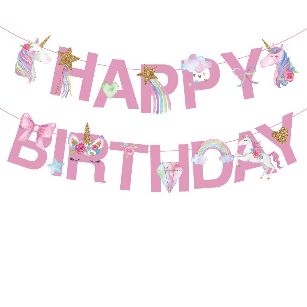Unicorn Birthday Banner