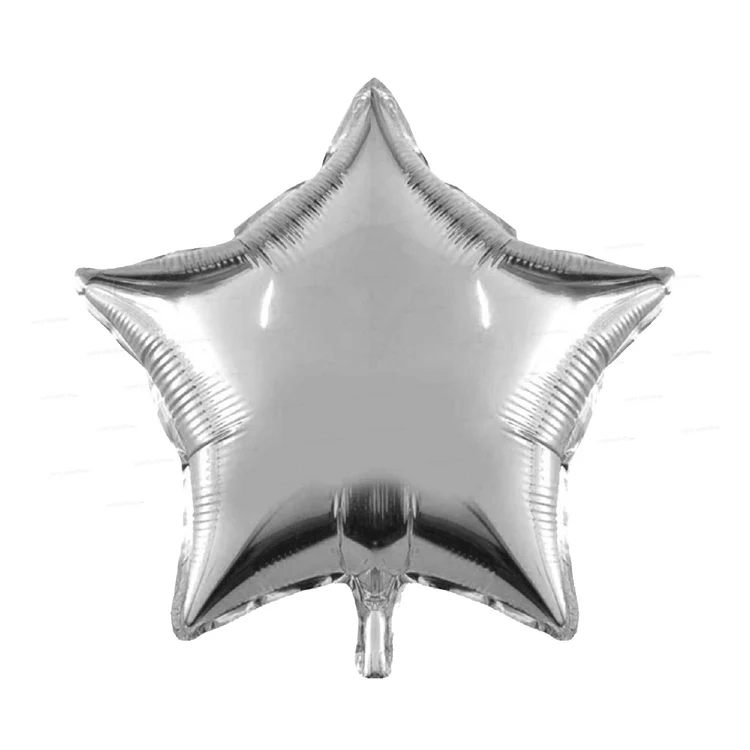 Silver Star Shape Foil Balloon Set of 2pcs