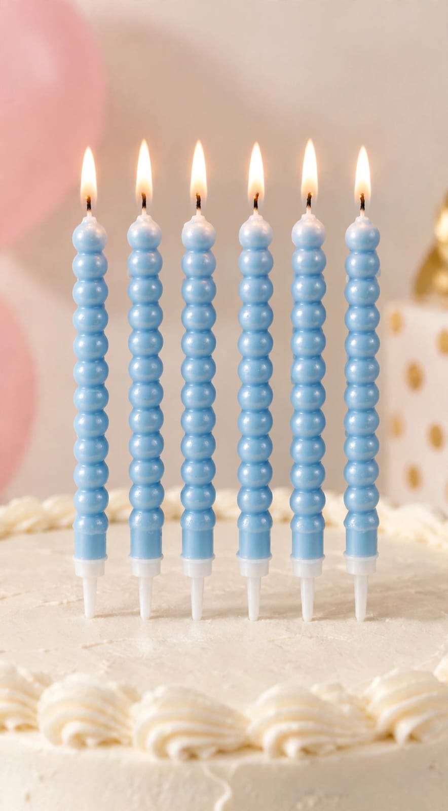 Light Blue Bubble Candle Set of 6pcs