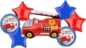 Firetruck Theme Foil Balloon Set of 7pcs