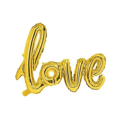 LOVE Cursive Gold Foil Balloon