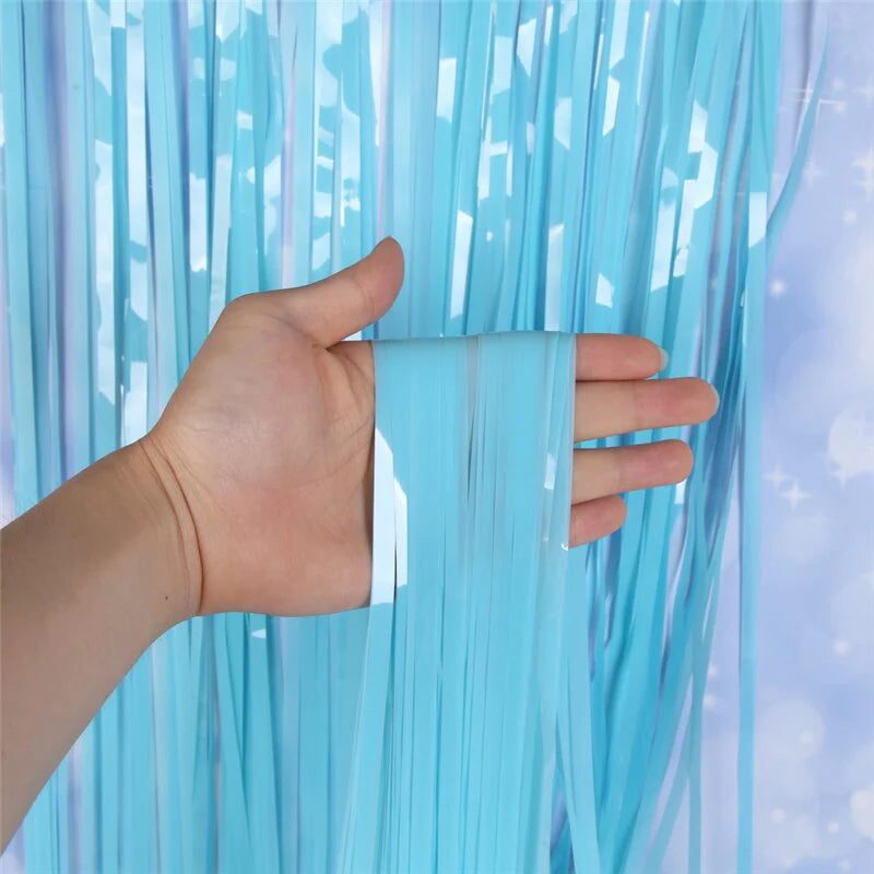 Pastel Blue Foil Curtain