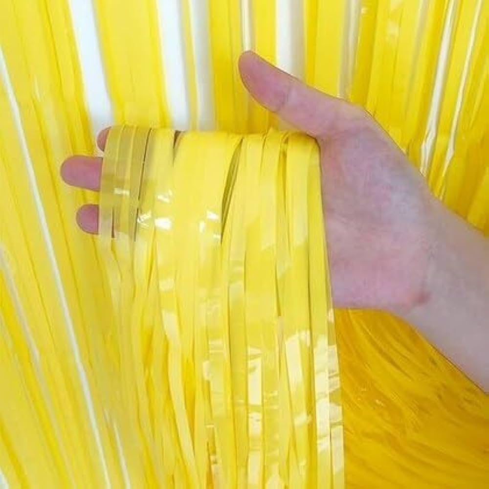 Pastel Yellow Foil Curtain