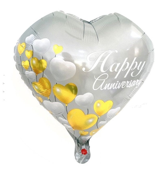 Happy Anniversary Single Foil Heart Shape Balloon