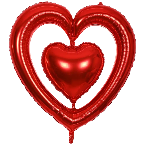 Double Red Heart Foil Balloon