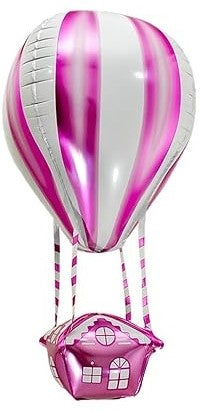 Pink Parachute 4D Single Foil Balloon