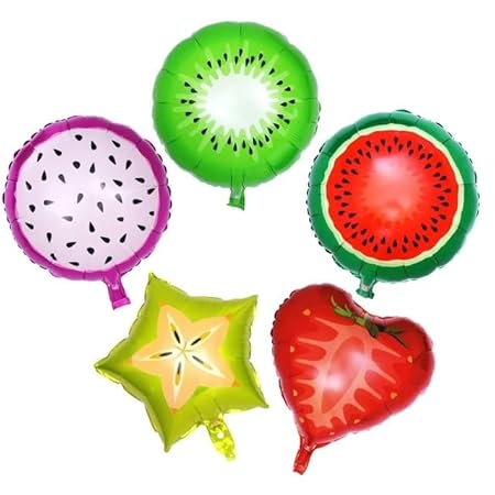 Fruits Theme Foil Balloons  Set of 5pcs