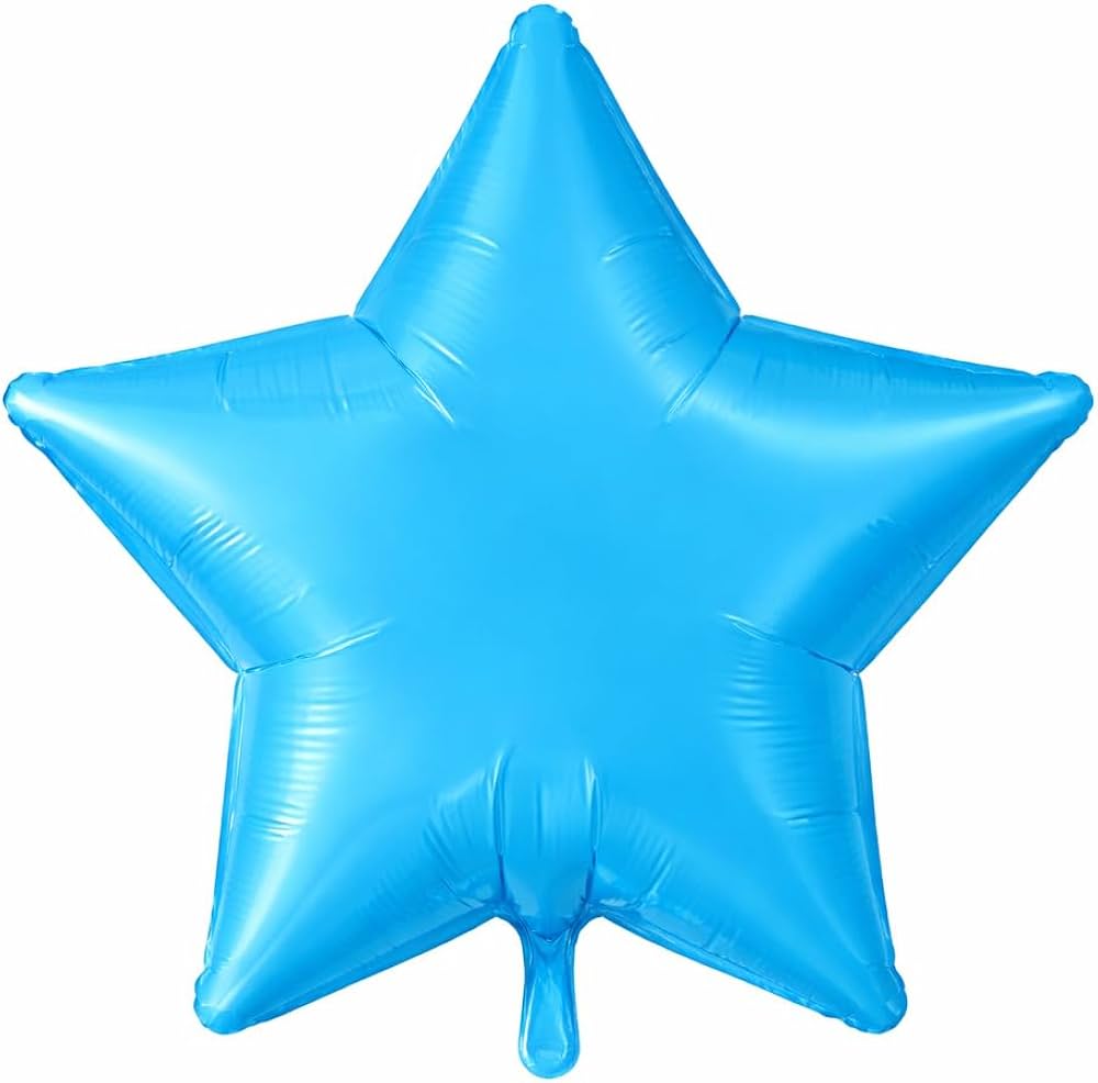Neon Blue Matt Star Shape Foil Balloon