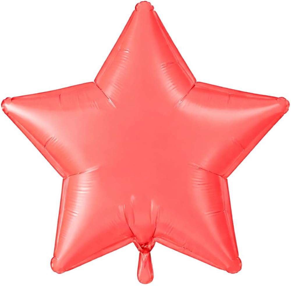 Neon Light Pink Matt Star Shape Foil Balloon
