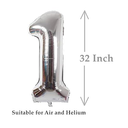 Silver Number Foil Balloon - 32 Inch