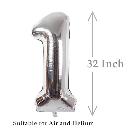 Silver Number Foil Balloon - 32 Inch