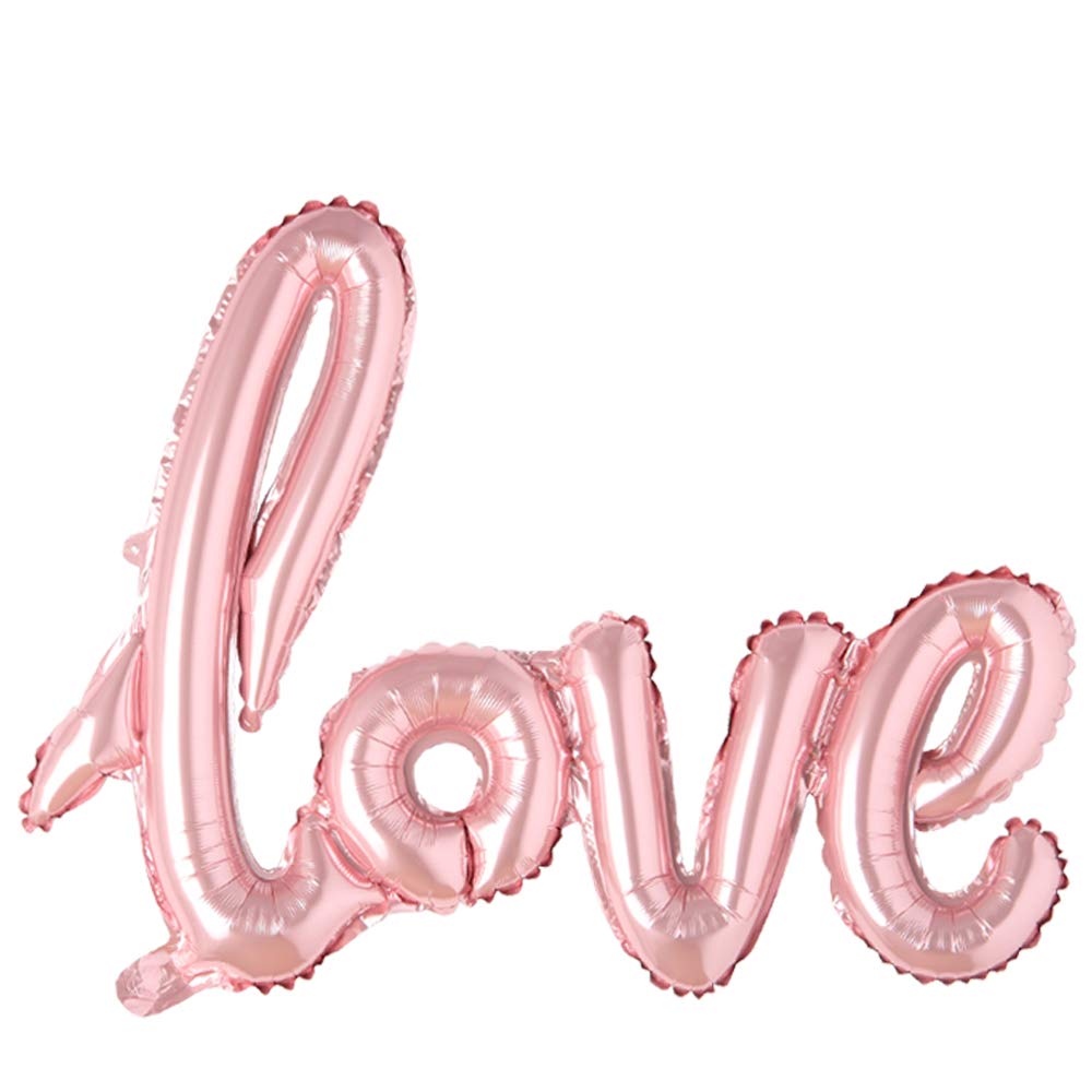 LOVE Cursive Light Pink Foil Balloon