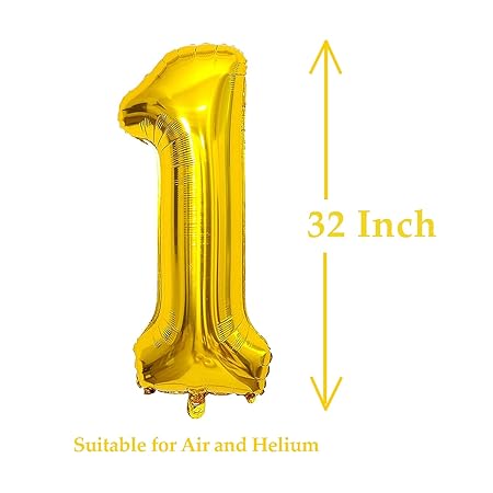 Gold Number Foil Balloon - 32 Inch