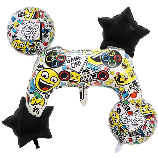 Funky Gamer Birthday theme Foil Balloons Set of 5pcs