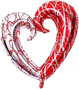 Red-Silver Love Heart Shape Foil Balloon