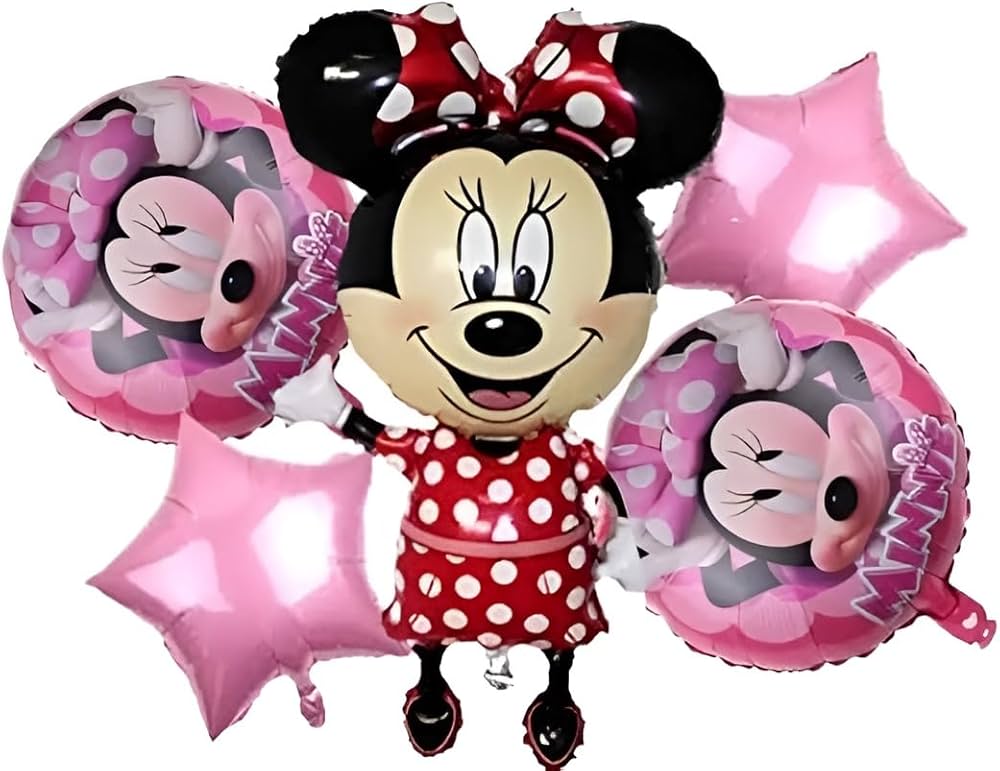 Minnie Mouse Theme Foil Balloon Set of 5pcs