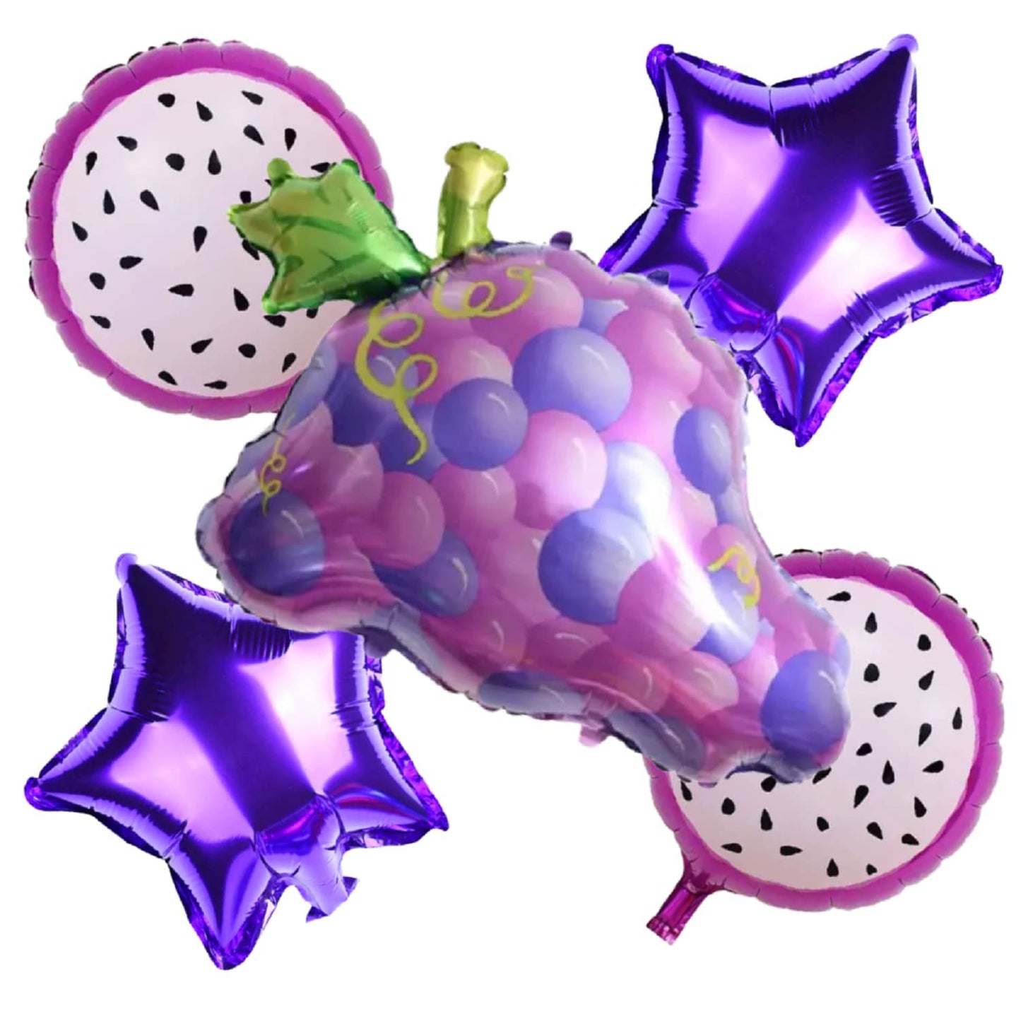 Dragon Fruit Theme Foil Balloon Set of 5pcs