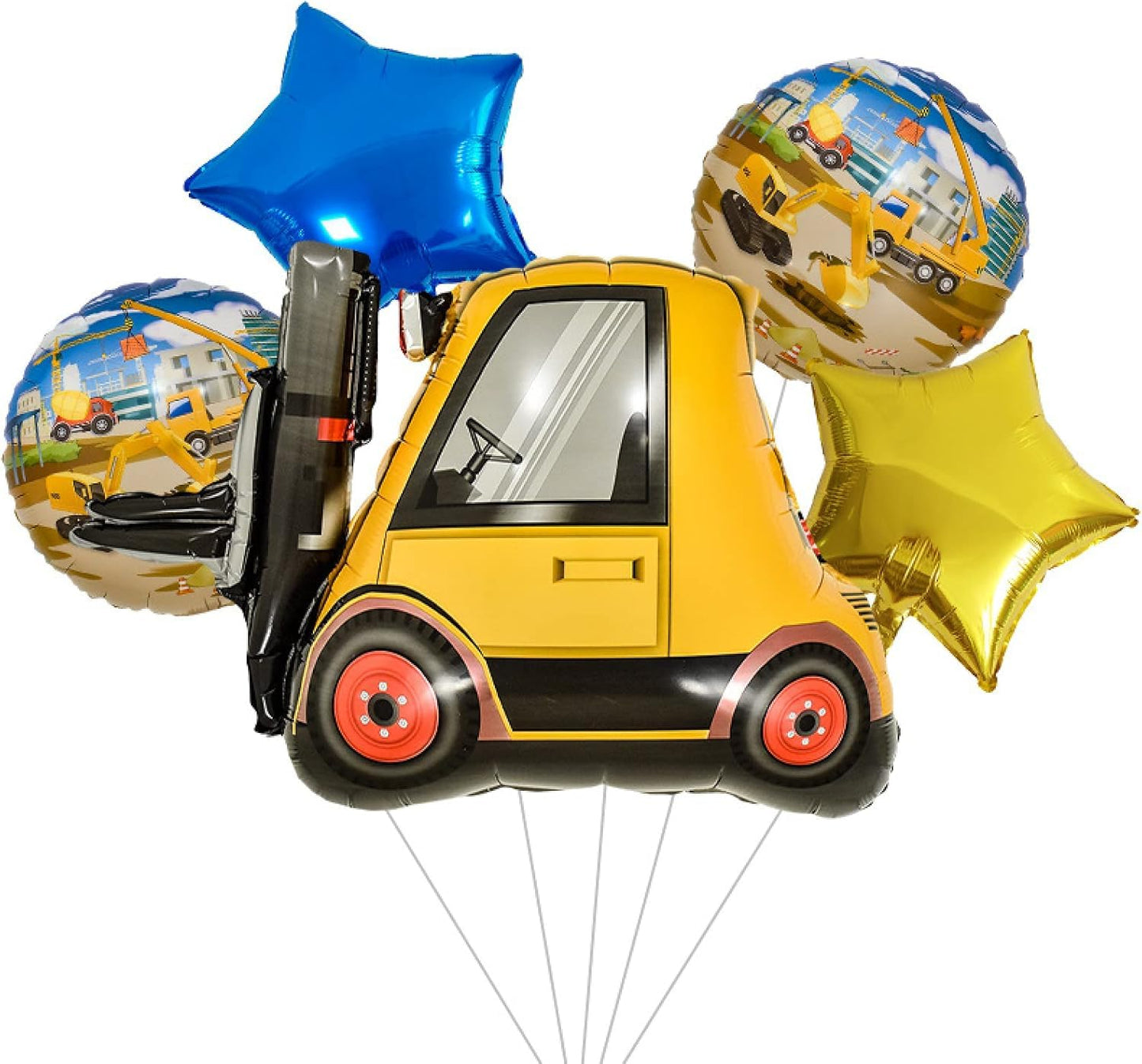 Construction Theme Foil Balloon 5pc Set