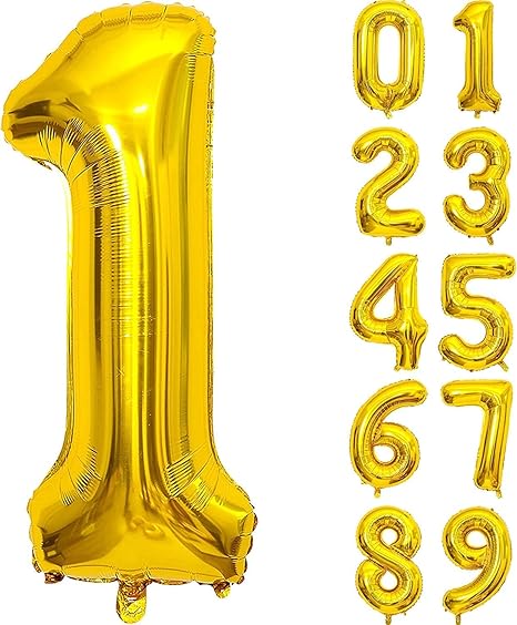 Gold Number Foil Balloon - 40 Inch