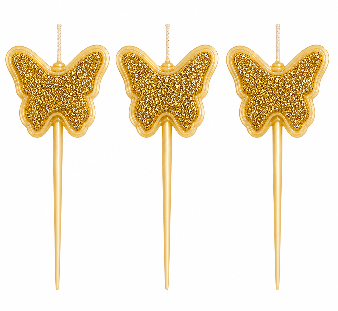 Golden Butterfly Candle 3pc Set